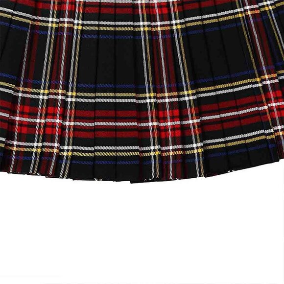 Tartan Black Stewart 8 Yards Kilt Traditional Scottish Outfit Mens Kilt  NEW - Picture 5 of 8